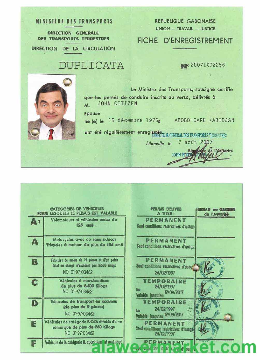 GABON driving license